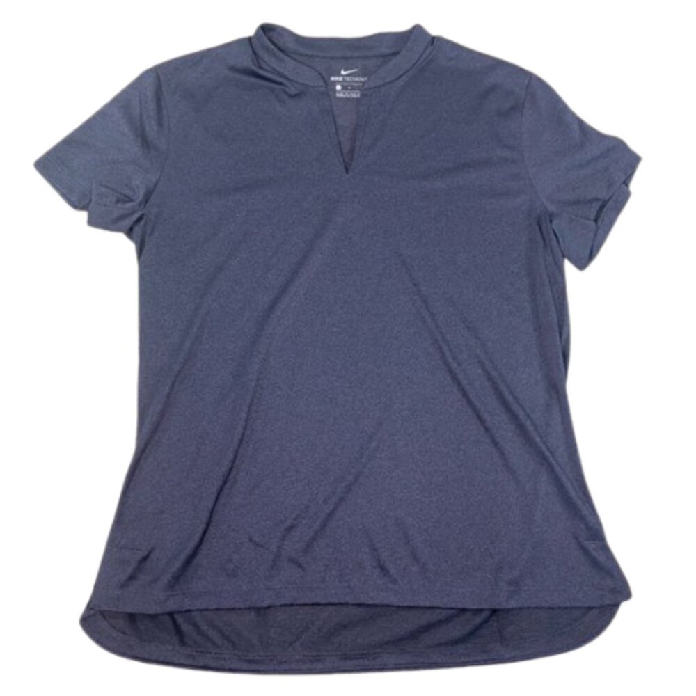 Nike Tech Knit Golf V-Neck Shirt Women’s Large Short Sleeve Dark Purple Active